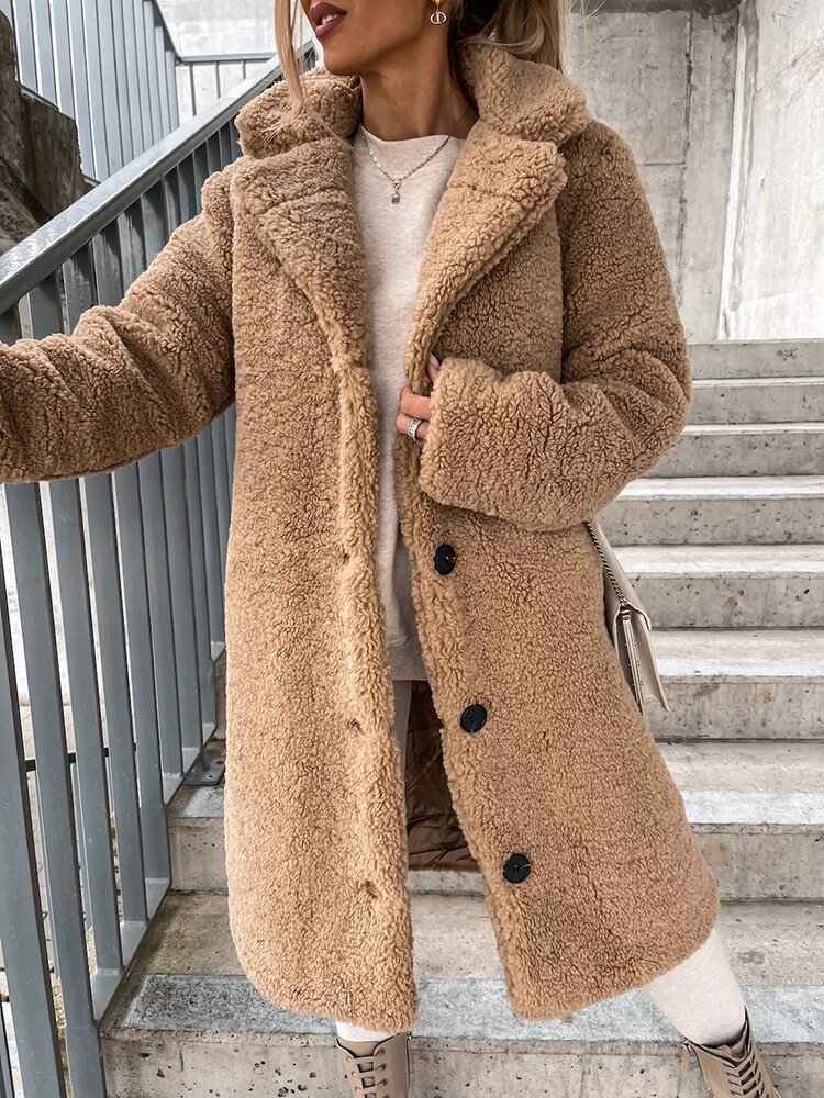 Lillymoda | Amira Teddy Jacke mit langer Passform