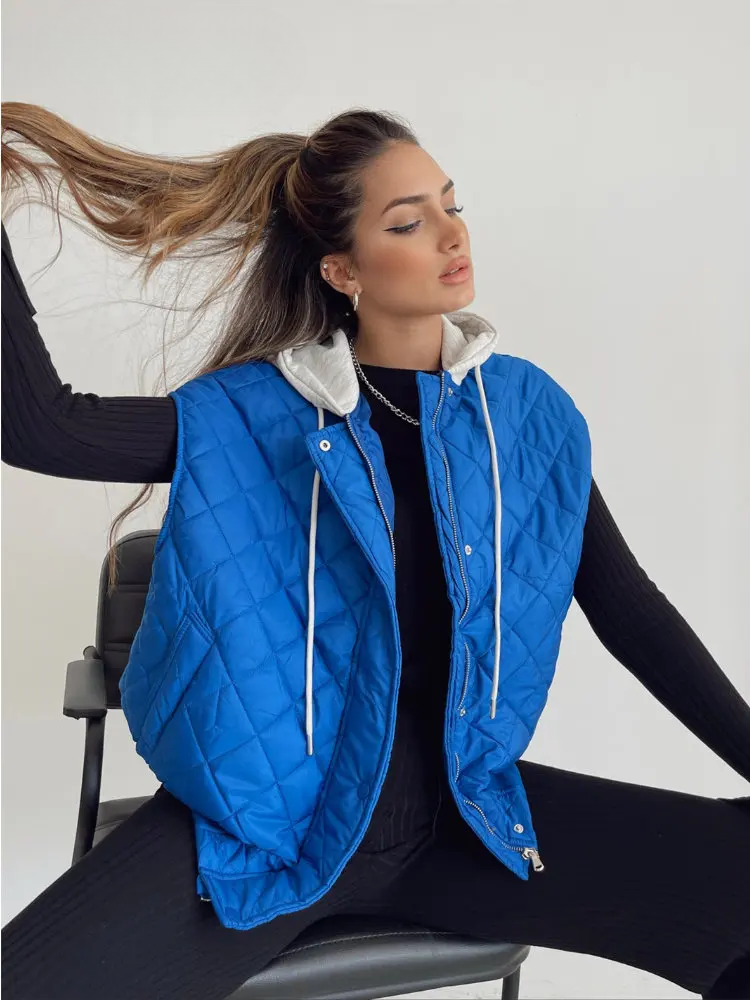 Lillymoda | Chloe - Stylische Gepolsterte Weste mit Kapuze
