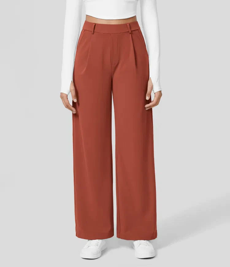 Kendall - High Waist Arbeitshose mit seitlichen Falten und Taschen