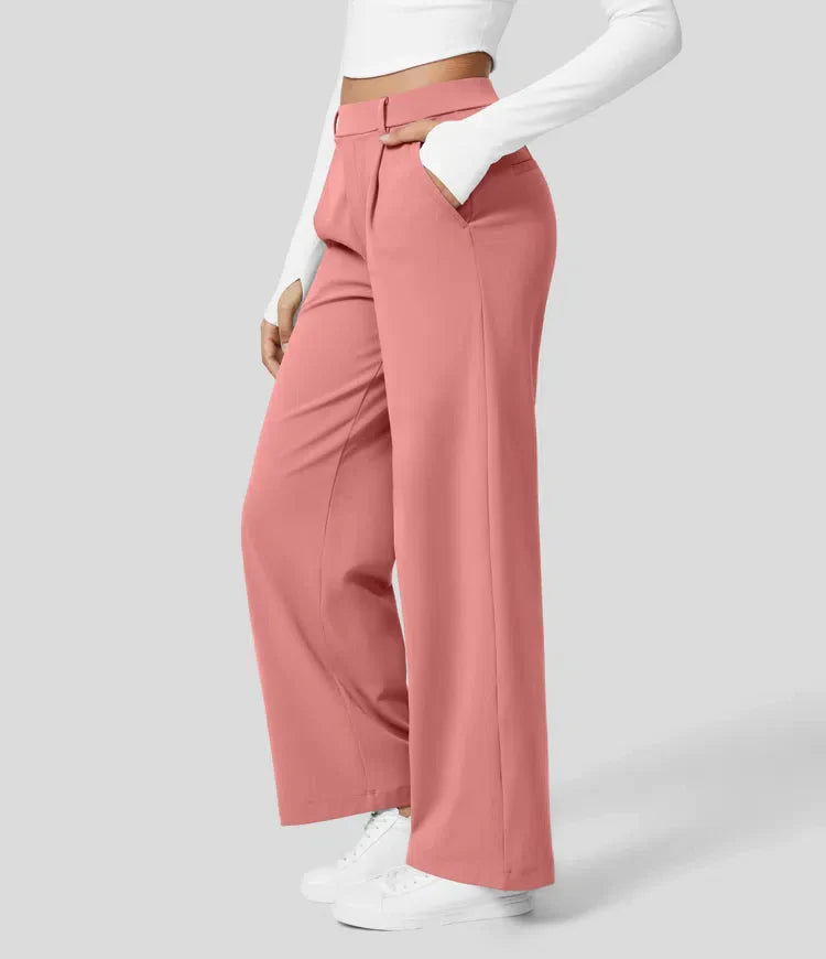 Kendall - High Waist Arbeitshose mit seitlichen Falten und Taschen