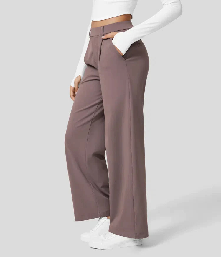Kendall - High Waist Arbeitshose mit seitlichen Falten und Taschen