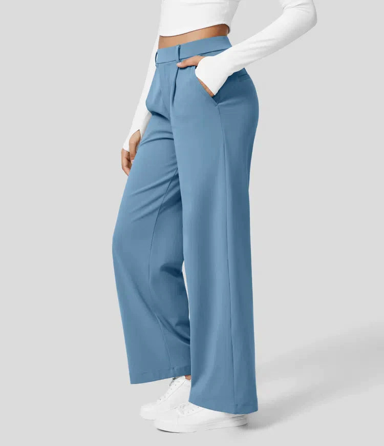 Kendall - High Waist Arbeitshose mit seitlichen Falten und Taschen