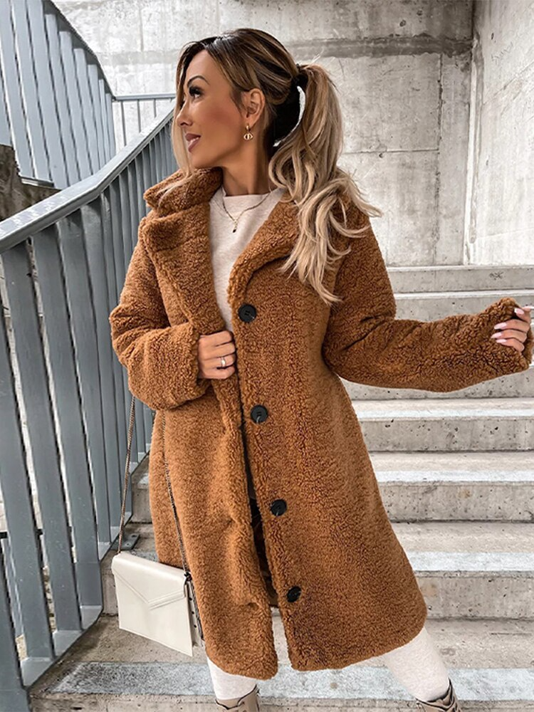 Lillymoda | Amira Teddy Jacke mit langer Passform