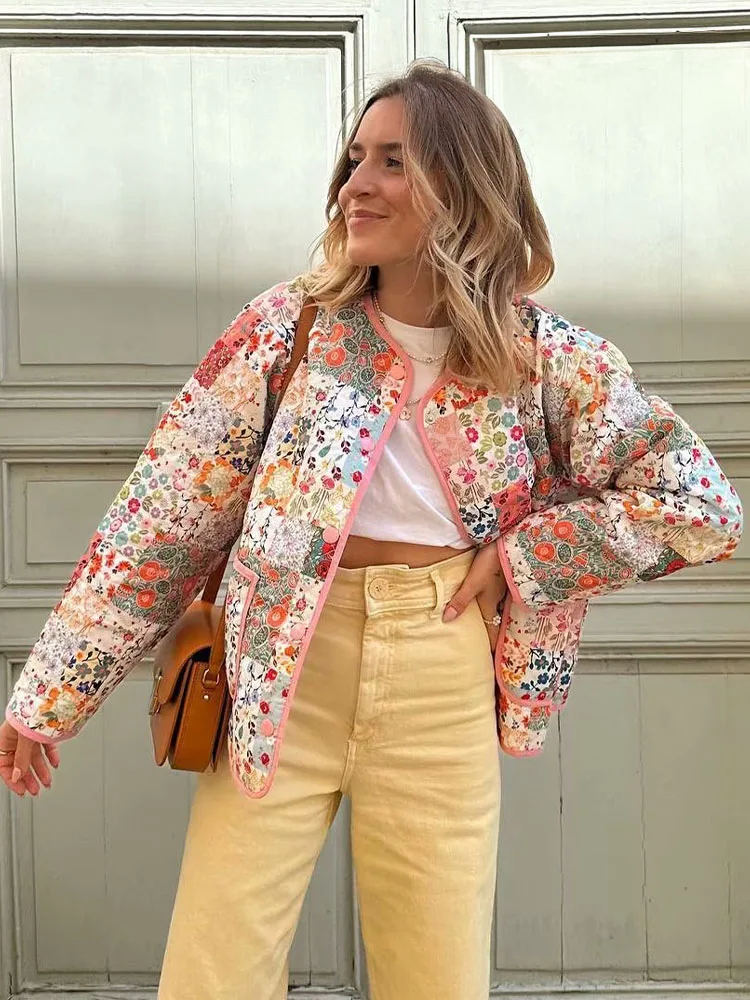 Lillymoda | Celine - Gepolsterte Jacke mit Blumenmuster