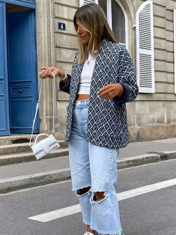 Lillymoda | Gabriella - Vintage bedruckte Strickjacke