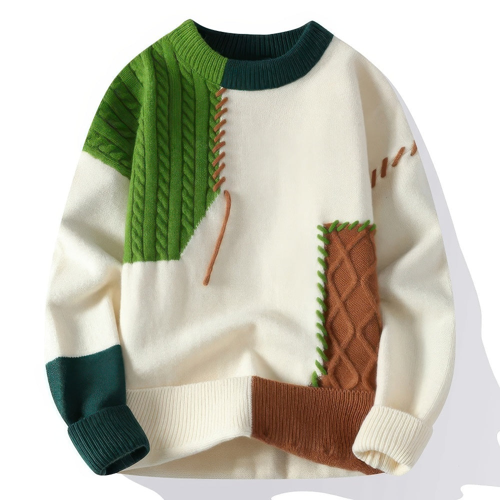 Mylo - Herren-Rollkragenpullover Patchwork