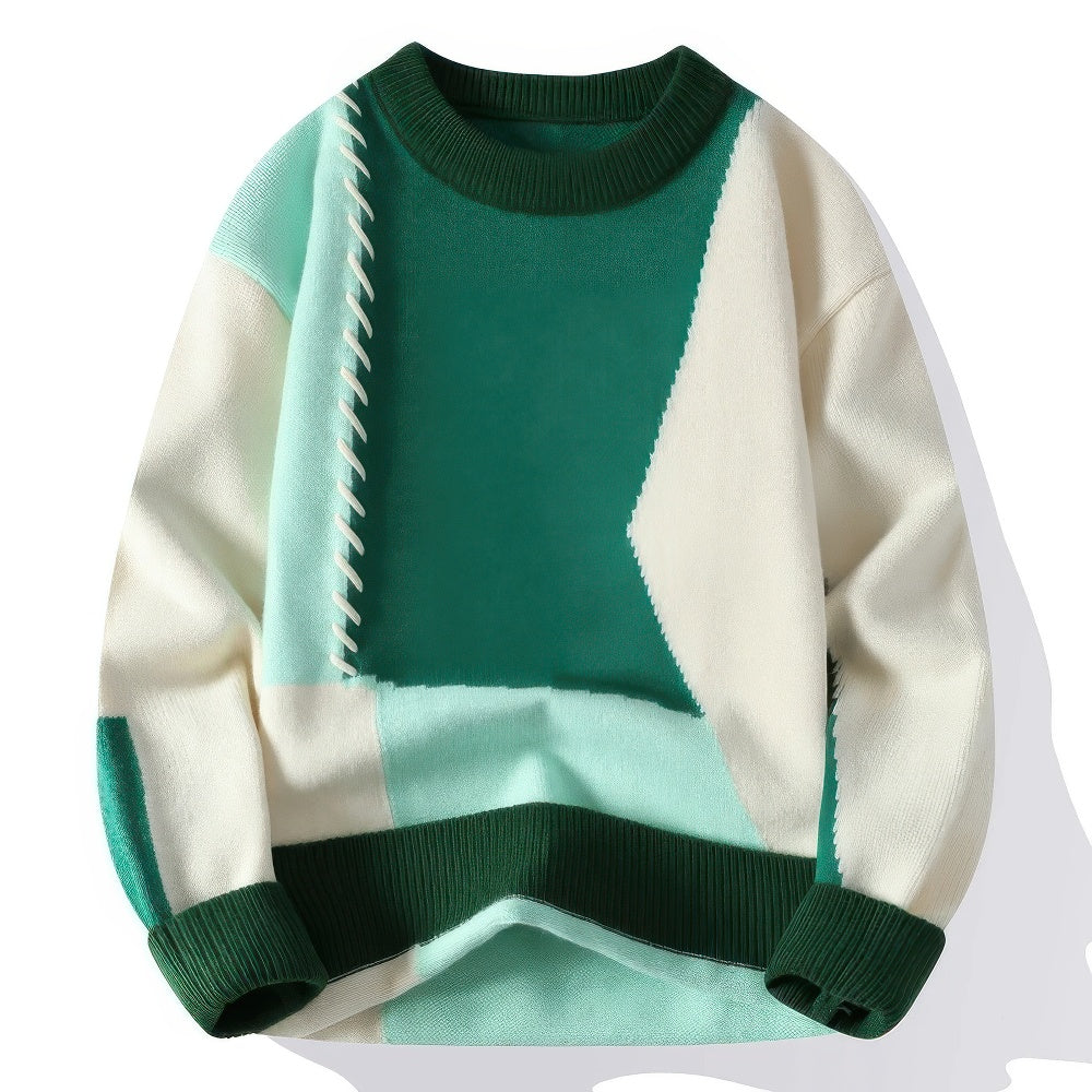 Mylo - Herren-Rollkragenpullover Patchwork