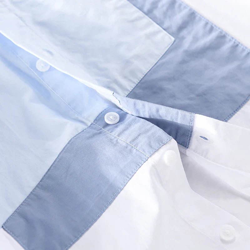 Olivier - Sommerliches Kurzarm-Patchwork-Hemd