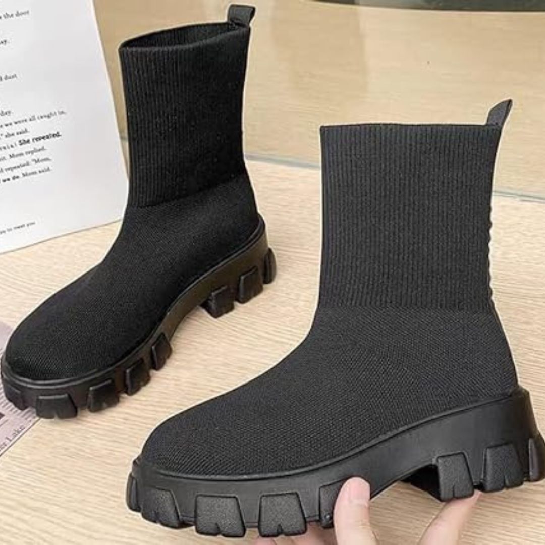 Phyllida - Gestrickte Knöchelstiefeletten mit Trendiger Sohle