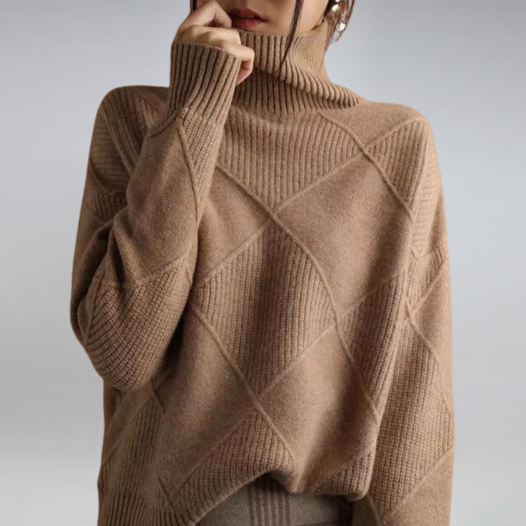 Sandey | Damen Warme Rollkragen Pullover | Übergroß