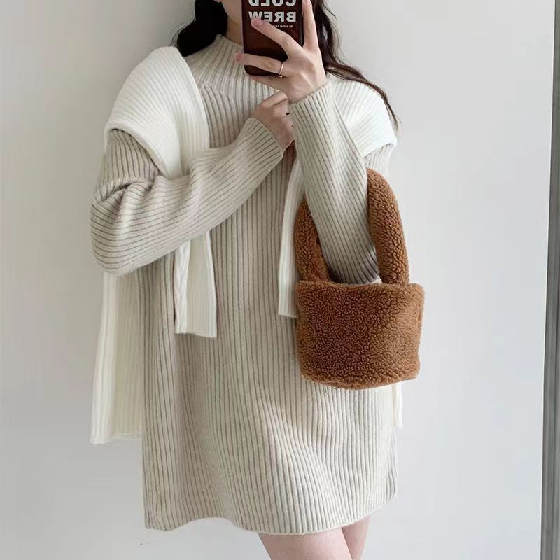 Strickpullover Damen mit Stehkragen für Herbst & Winter – Langarm und Warm -Pia