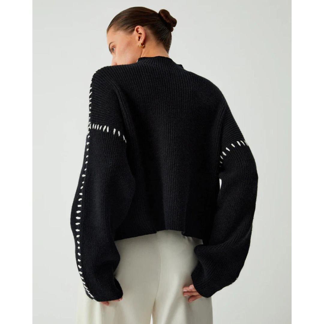 Novalee | Damen Eleganter Rollkragen pullover | Schwarz