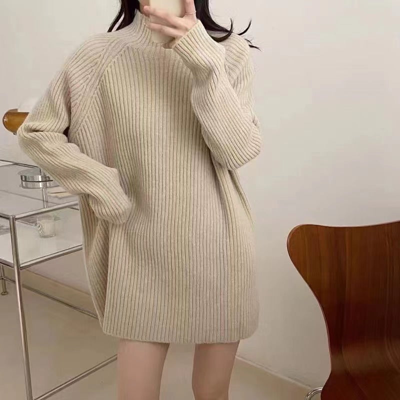 Strickpullover Damen mit Stehkragen für Herbst & Winter – Langarm und Warm -Pia
