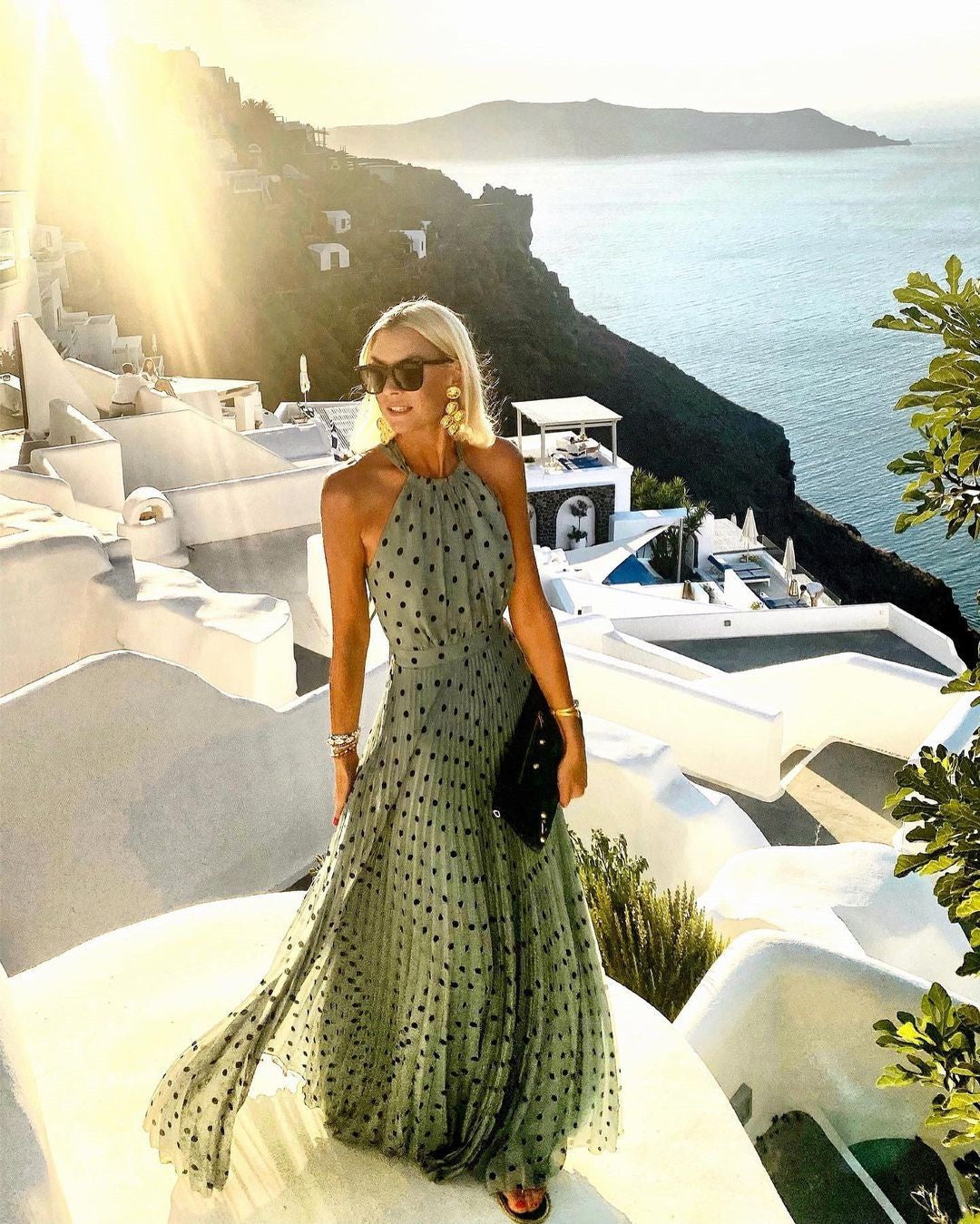 Lillymoda | Ava - ärmelloses Maxikleid mit Polka-Dots