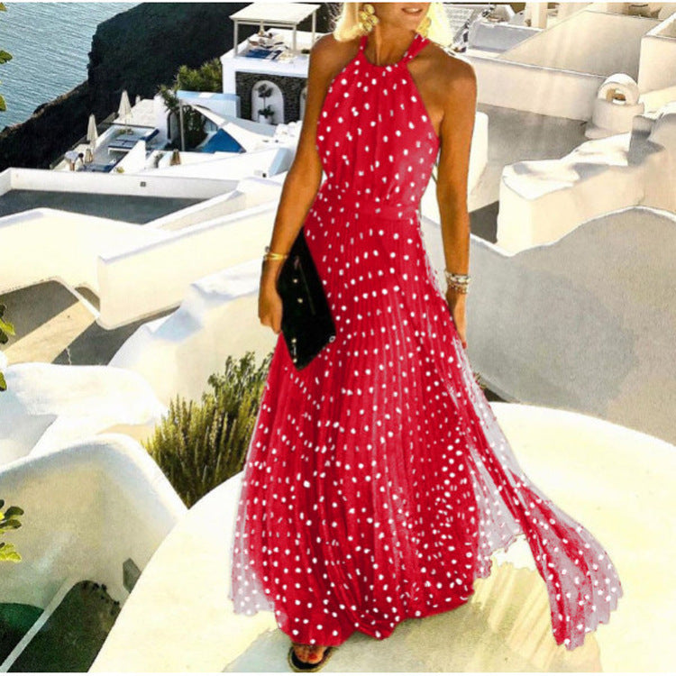 Lillymoda | Ava - ärmelloses Maxikleid mit Polka-Dots