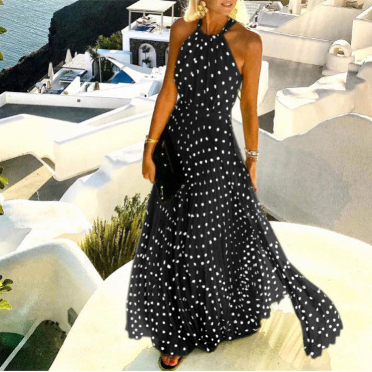 Lillymoda | Ava - ärmelloses Maxikleid mit Polka-Dots