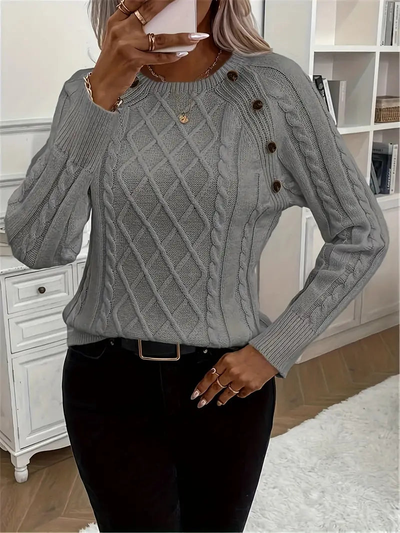 Jenn - Cable Knitted Pullover Damen