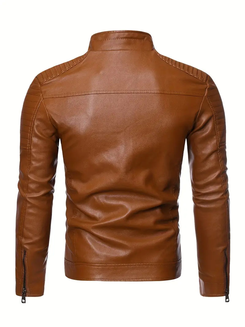 Ernest - Hochwertige Bikerjacke aus PU-Leder für Herren