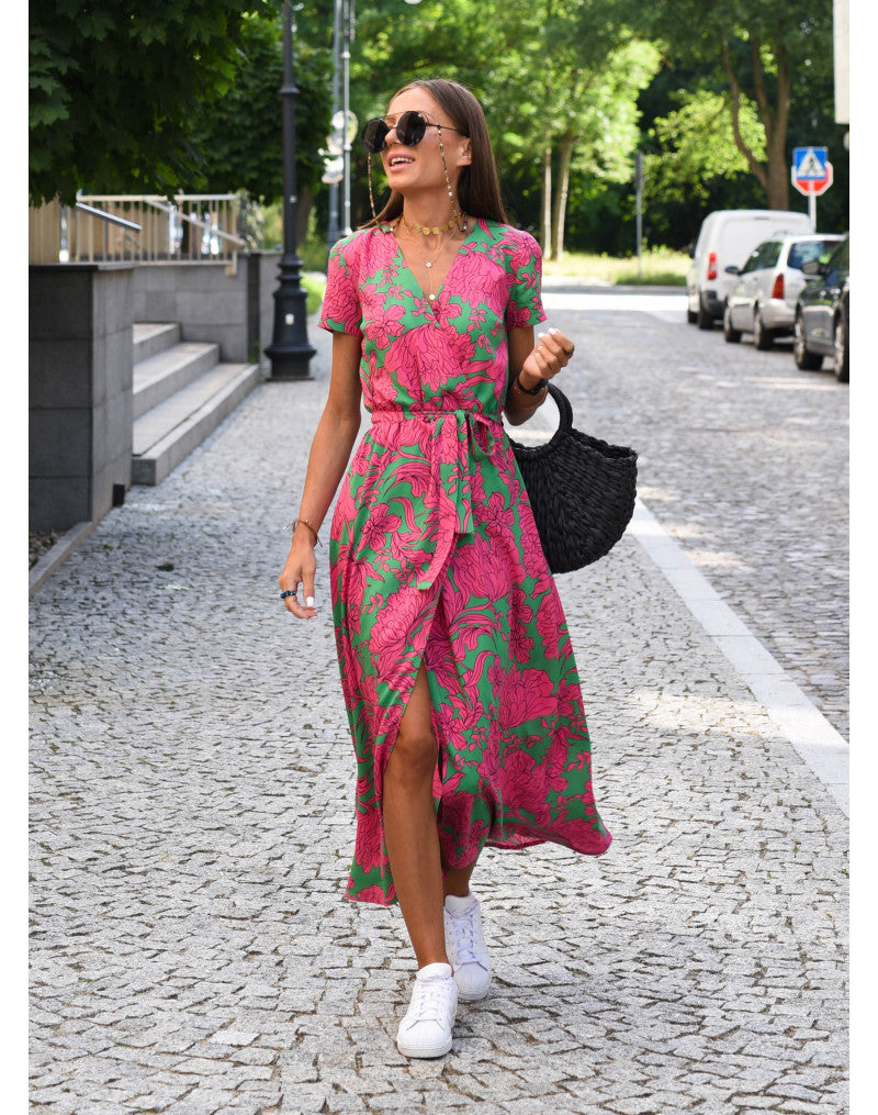 Lillymoda | Jasmine - lässiges Blumen Wickelkleid