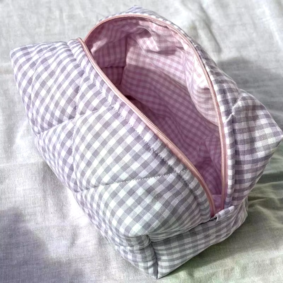 Lena Kosmetiktasche | Tragbare Schminktasche aus weicher Baumwolle
