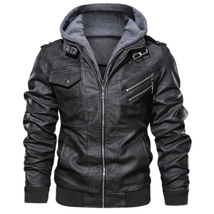 Lillymoda | Adam - Lederjacke mit Hoodie