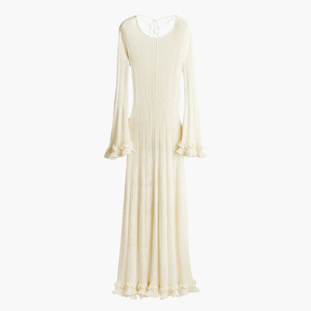 Lina Strickkleid | Modisches Damenkleid mit Rüschen und weichem Stoff