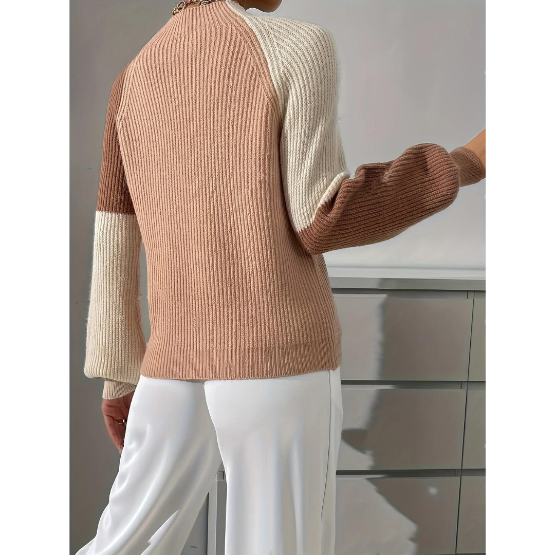 Leena | Damen Strickter Rollkragen Pullover | Warme