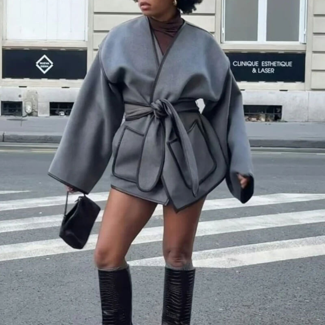Emilia Jacke | Damenjacke mit Taillenbindung und praktischen Taschen