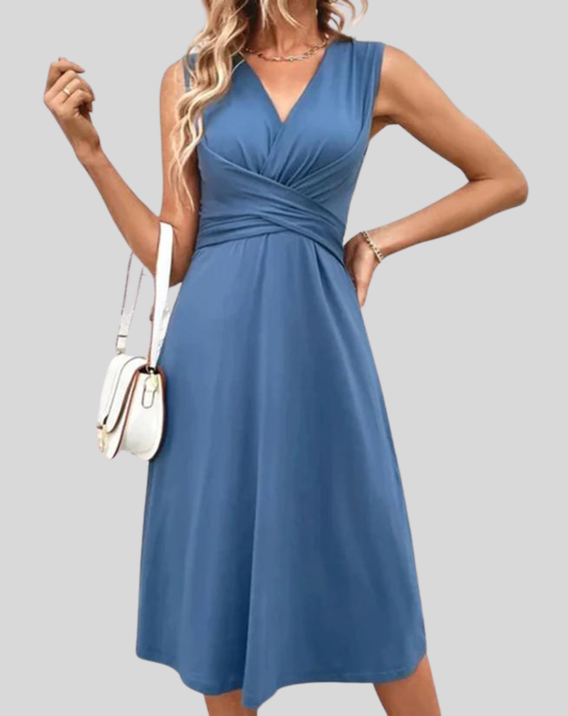 Lillymoda | Claire - V-Ausschnitt Plissiertes Sommerkleid