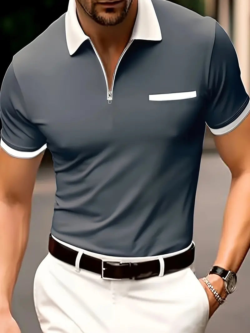 Conor - Atmungsaktives Herren V-Ausschnitt Golf-Shirt
