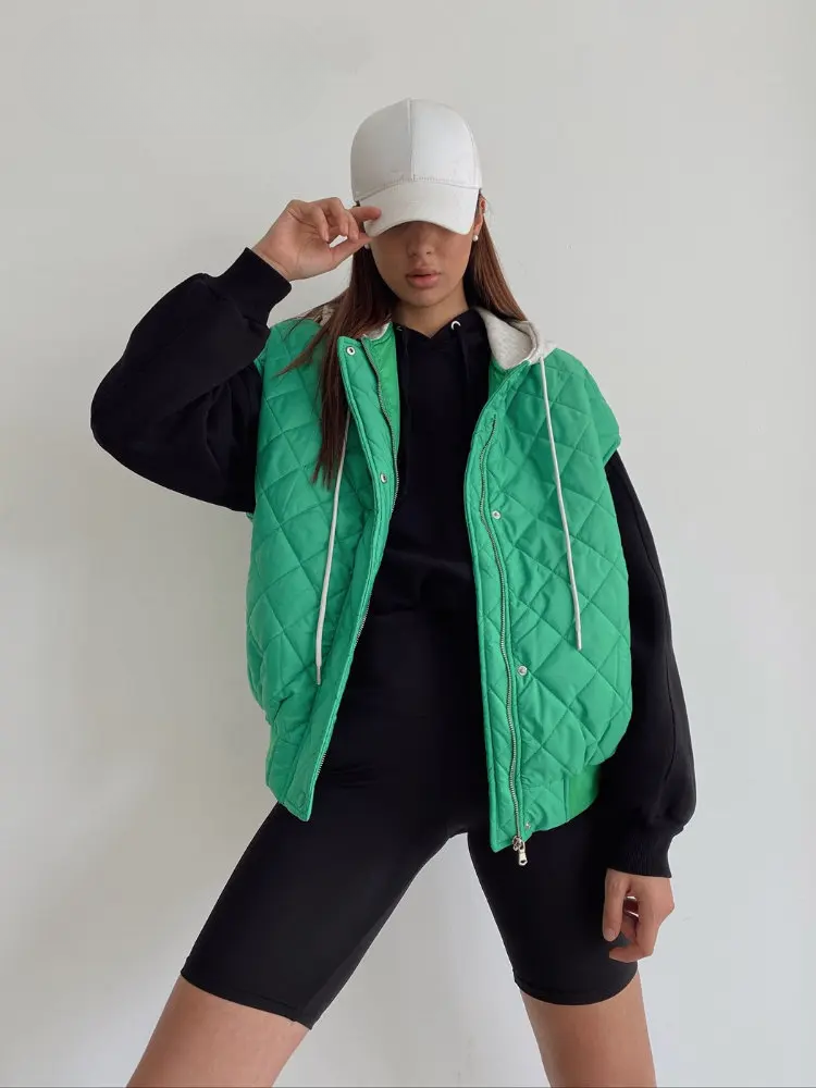 Lillymoda | Chloe - Stylische Gepolsterte Weste mit Kapuze