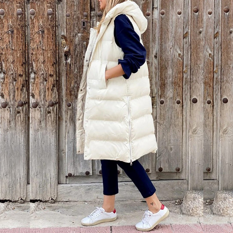 Lillymoda | Emelia - Lange ärmellose Jacke mit Kapuze