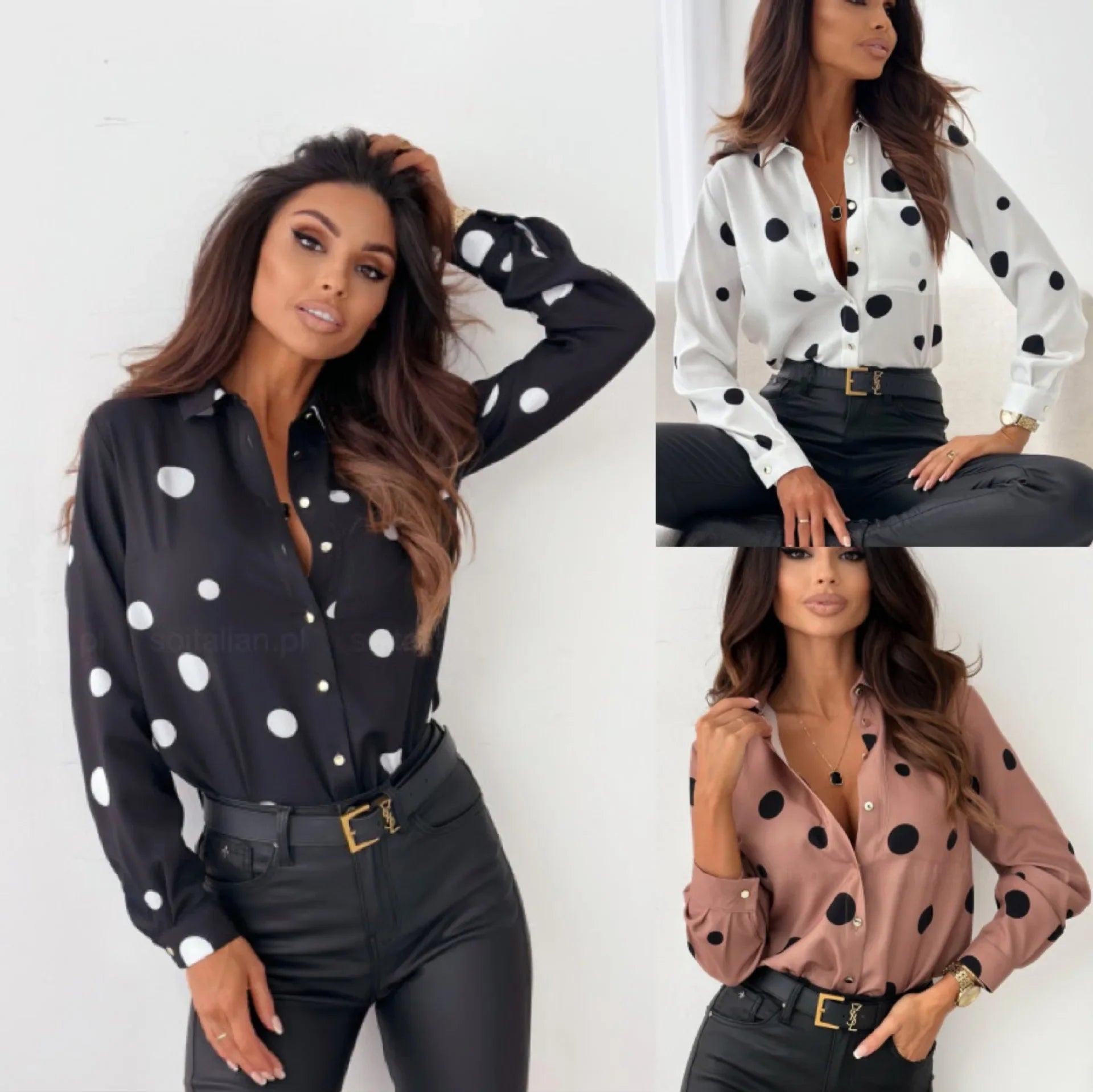Lillymoda | Amaya - Elegante Bluse mit Tupfen