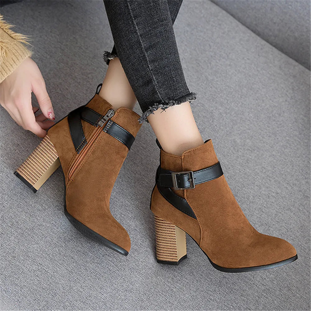 Lillymoda | Eleanor - Lässige Ankle Stiefel mit Reißverschluss