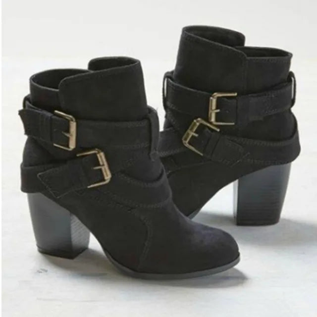 Lillymoda | Emily - Vintage Stiefel mit Schnalle