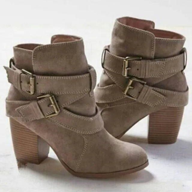 Lillymoda | Emily - Vintage Stiefel mit Schnalle