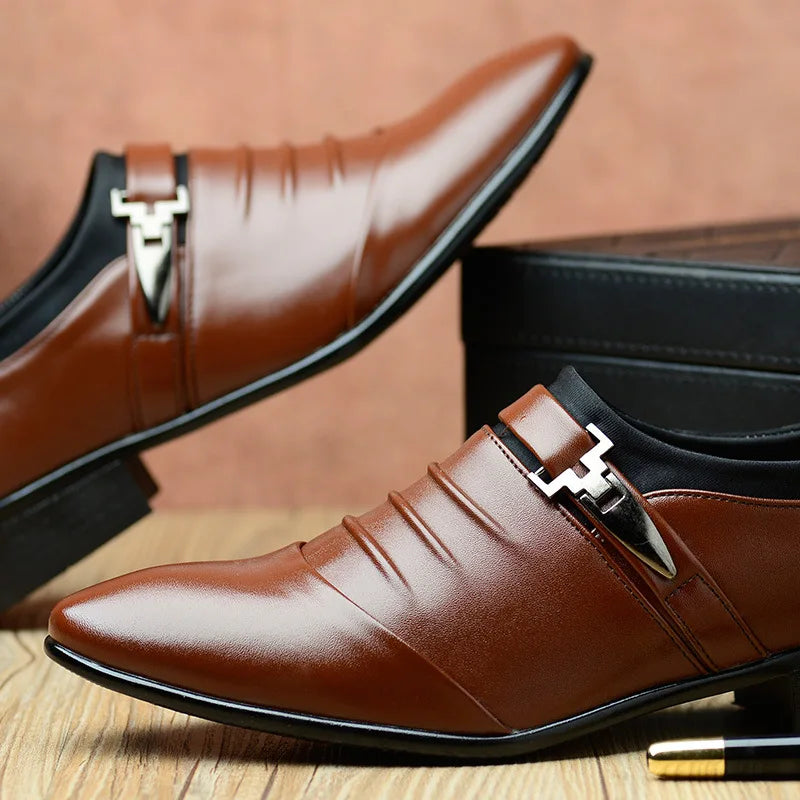 Kendrick - Slip On Schwarze Lederschuhe