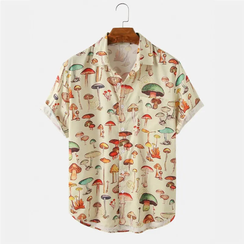 Fabrizio - Hawaiihemd mit Cartoon-Pilzmuster