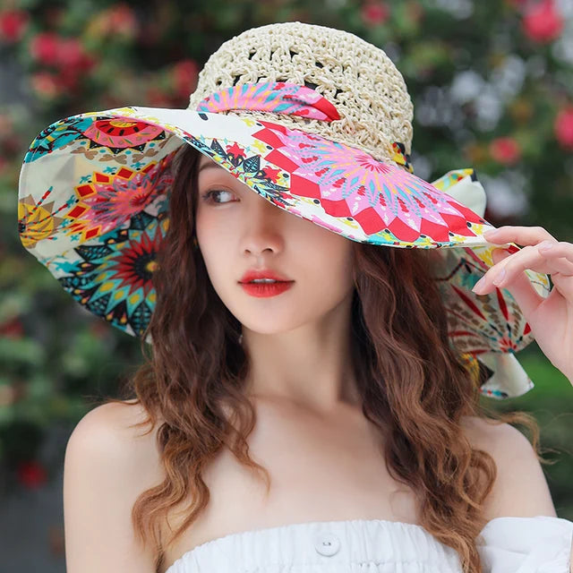 Faltbarer Strohhut im Eimer-Stil für die Sommermode