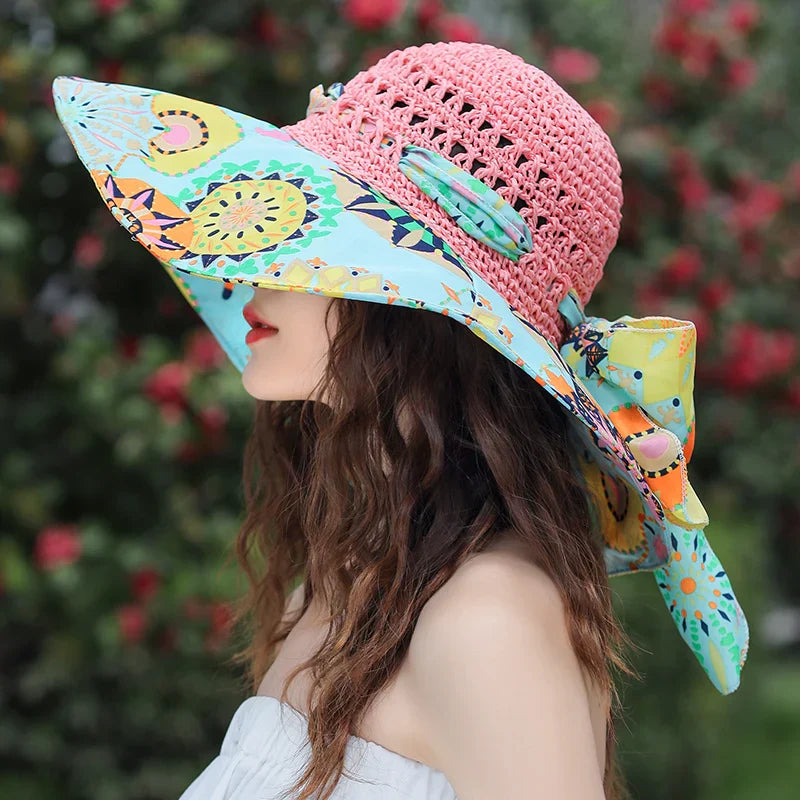 Faltbarer Strohhut im Eimer-Stil für die Sommermode