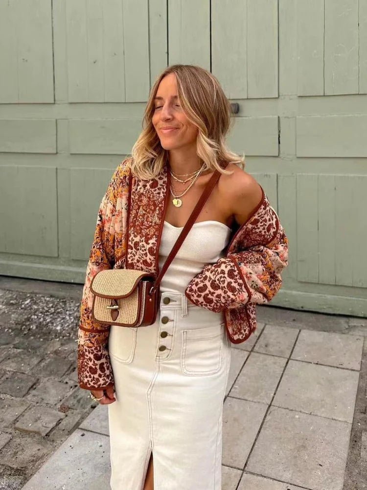 Lillymoda | Emmy - Weicher Patchwork-Mantel im Vintage-Stil