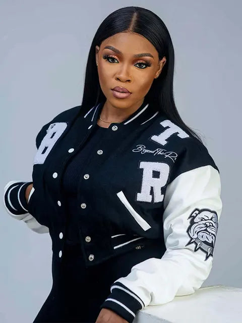 Lillymoda | Sophie - Bedruckte Varsity Gekürzt Jacke