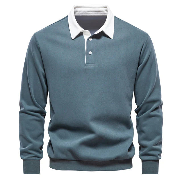 Pascal - Elegantes Herren Langarm Polo Shirt mit klassischem Kragen