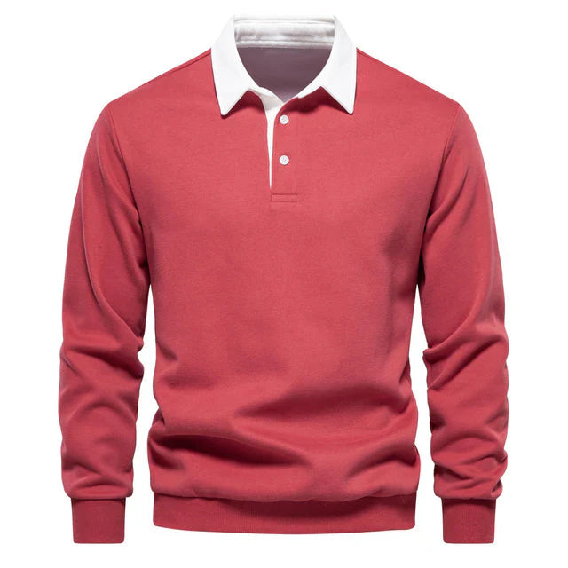 Pascal - Elegantes Herren Langarm Polo Shirt mit klassischem Kragen