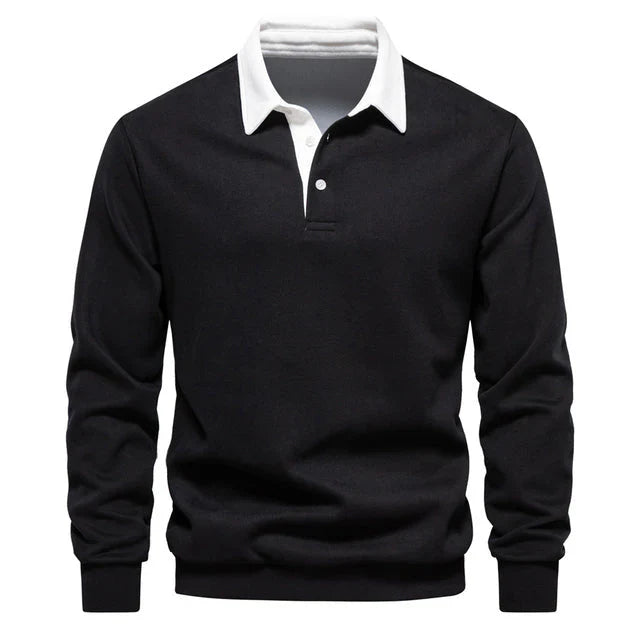 Pascal - Elegantes Herren Langarm Polo Shirt mit klassischem Kragen