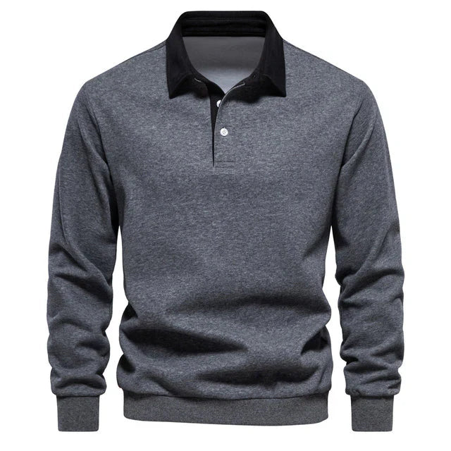 Pascal - Elegantes Herren Langarm Polo Shirt mit klassischem Kragen
