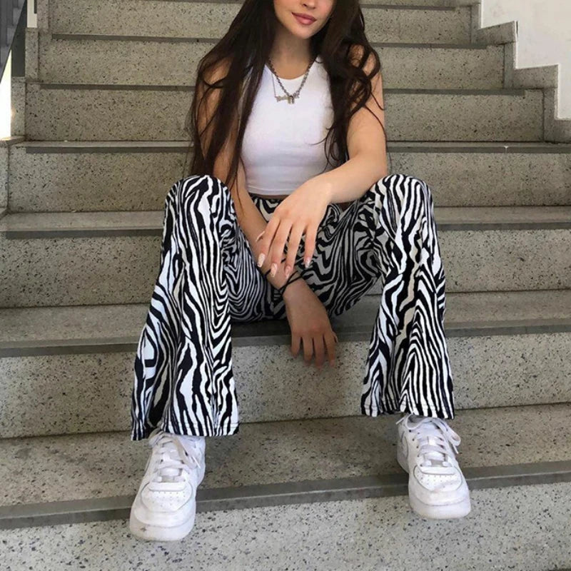 Colette - Zebra Druck Weite Hosen