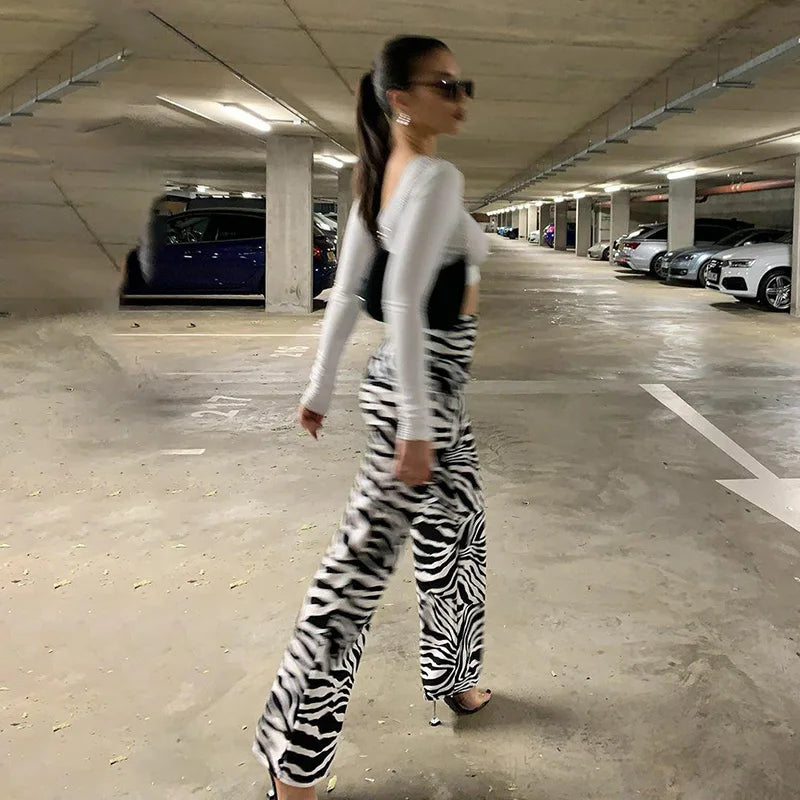 Colette - Zebra Druck Weite Hosen
