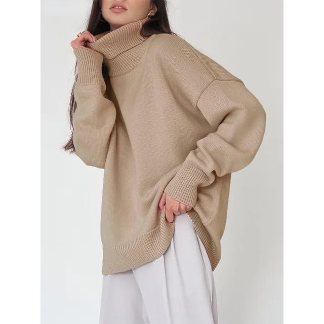 Lillymoda | Alexandra – Bequemer Pullover mit hohem Kragen