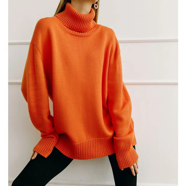 Lillymoda | Alexandra – Bequemer Pullover mit hohem Kragen